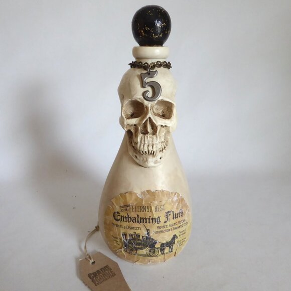 NEW 10.5” APOTHECARY GOTHIC EMBALMING FLUID DIMENSIONAL HALLOWEEN BOTTLE PROP - Picture 1 of 10